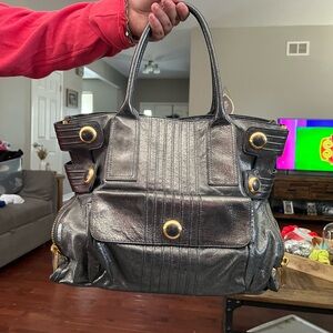 Cynthia Rowley blue metallic handbag